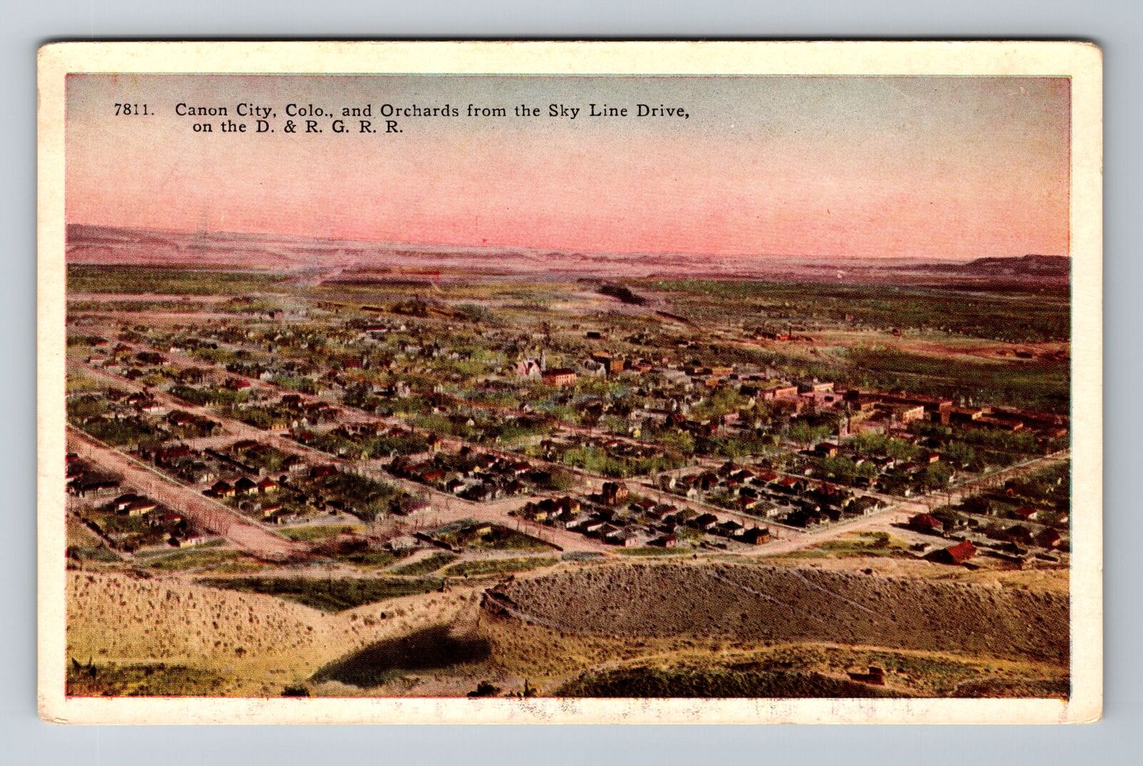 Canon City CO-Colorado, Birds Eye View Canon City, Antique Vintage Postcard