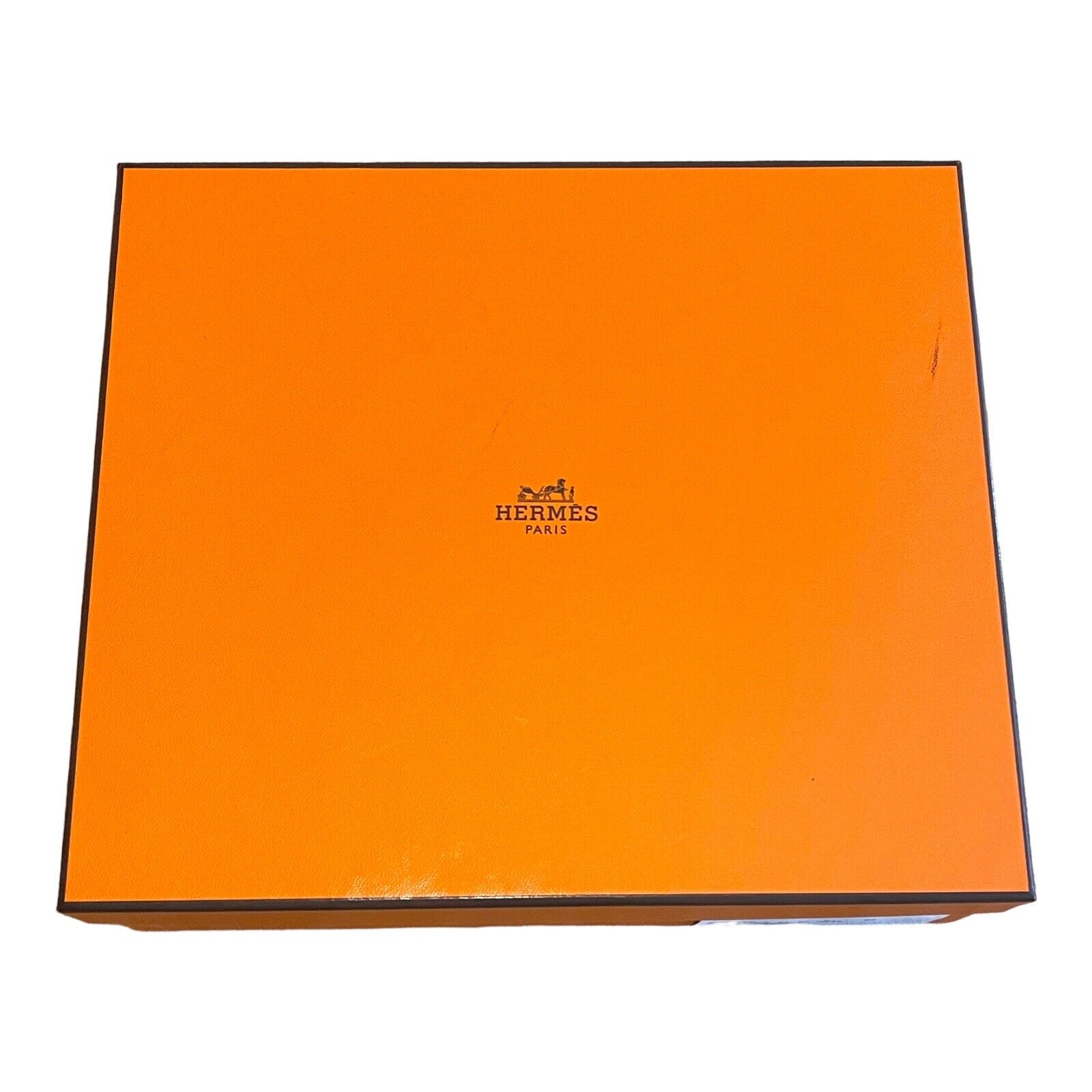 Authentic Hermes Paris Empty Box Orange Plate 12x12”x2.25” Foam Insert Storage
