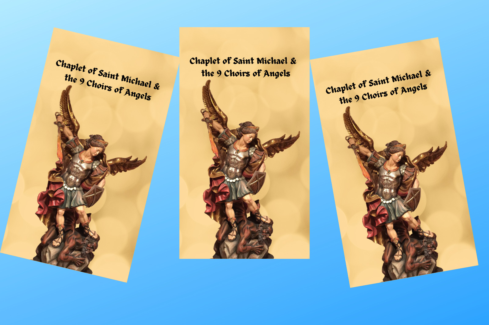 3 Pack Chaplet of Saint Michael & the Nine Choirs of Angels Trifold Prayer Card