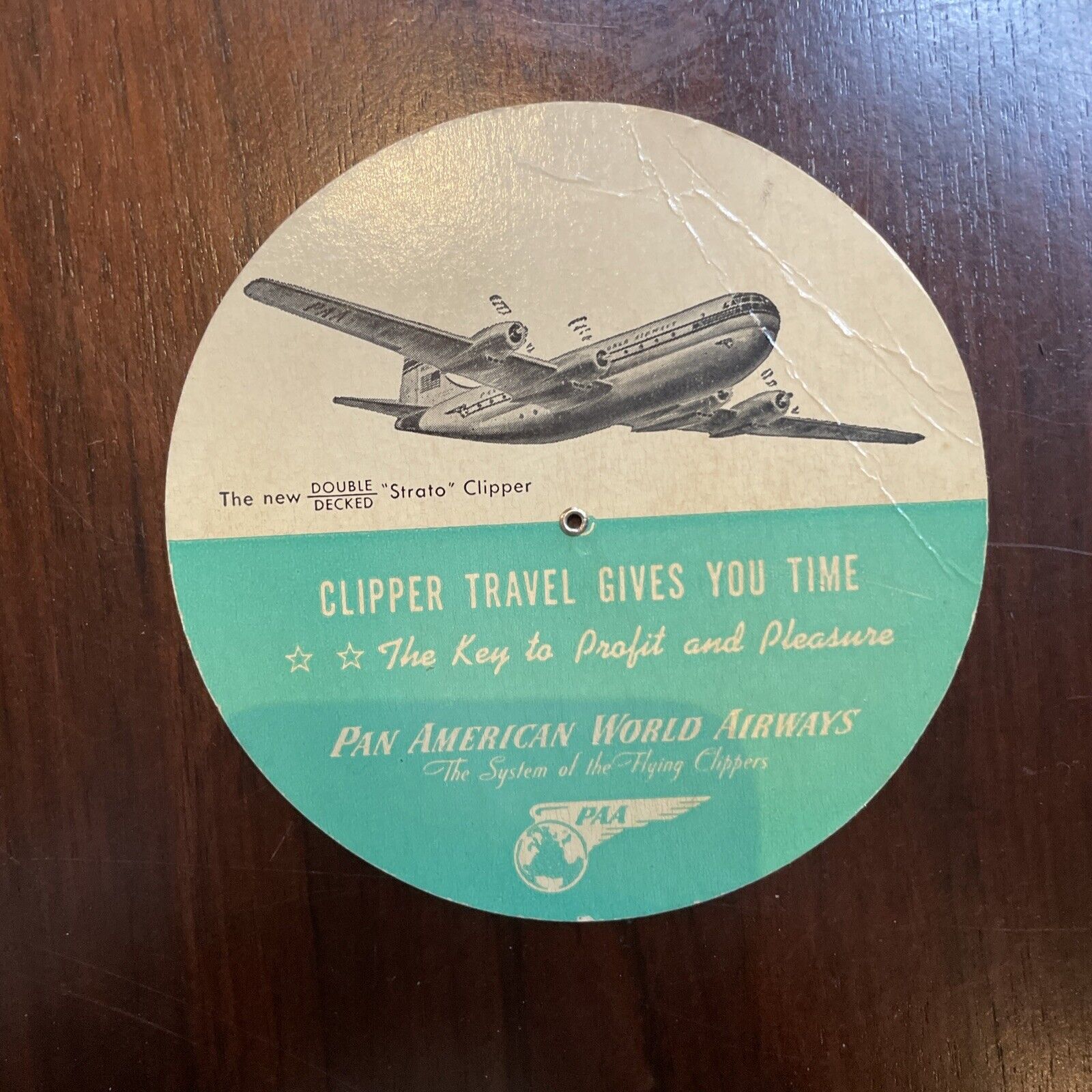 1949 PAN AMERICAN WORLD AIRWAYS Circular Time Selector Mechanical Chart