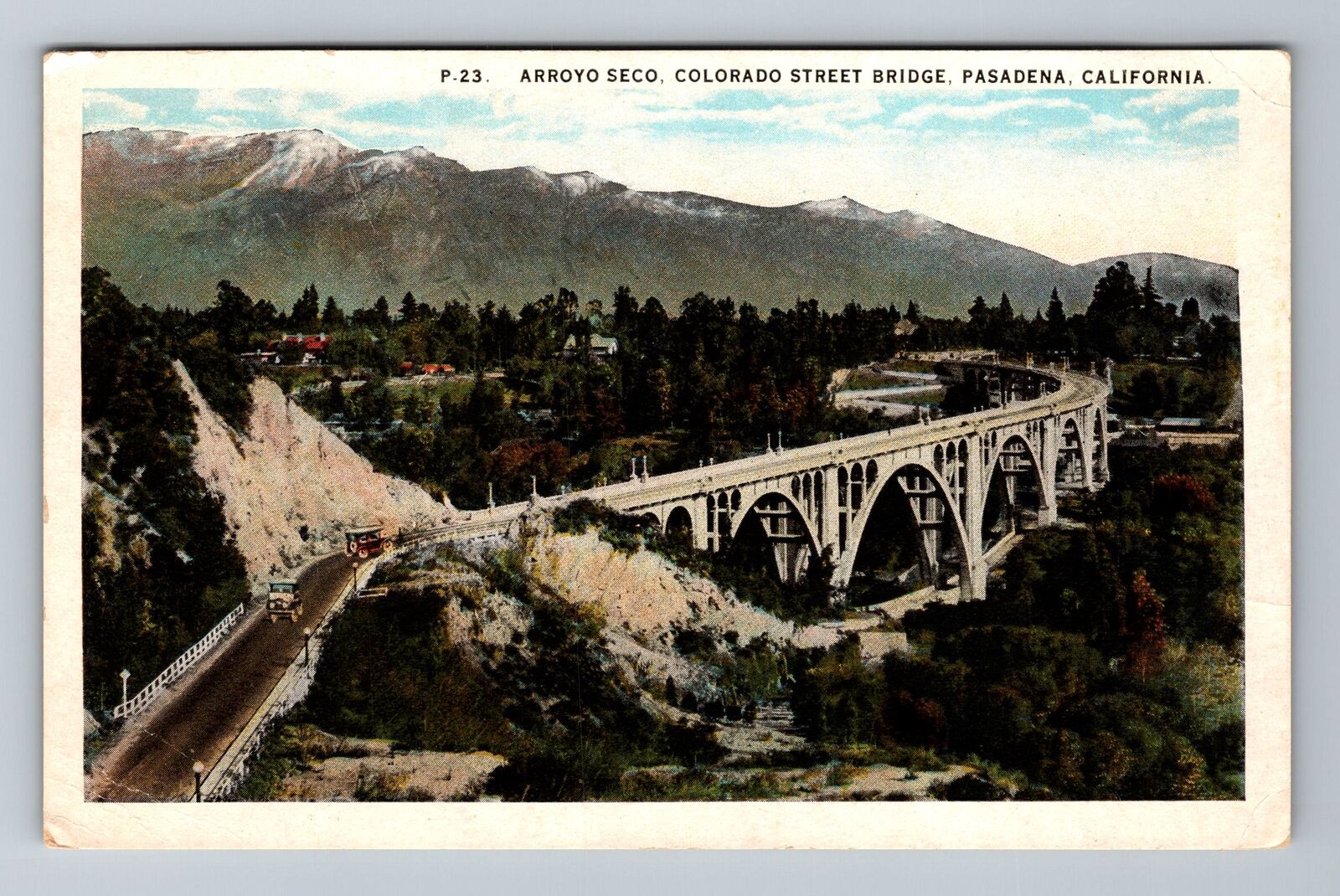 Pasadena CA-California, Arroyo Seco, Colorado Street Bridge, Vintage Postcard
