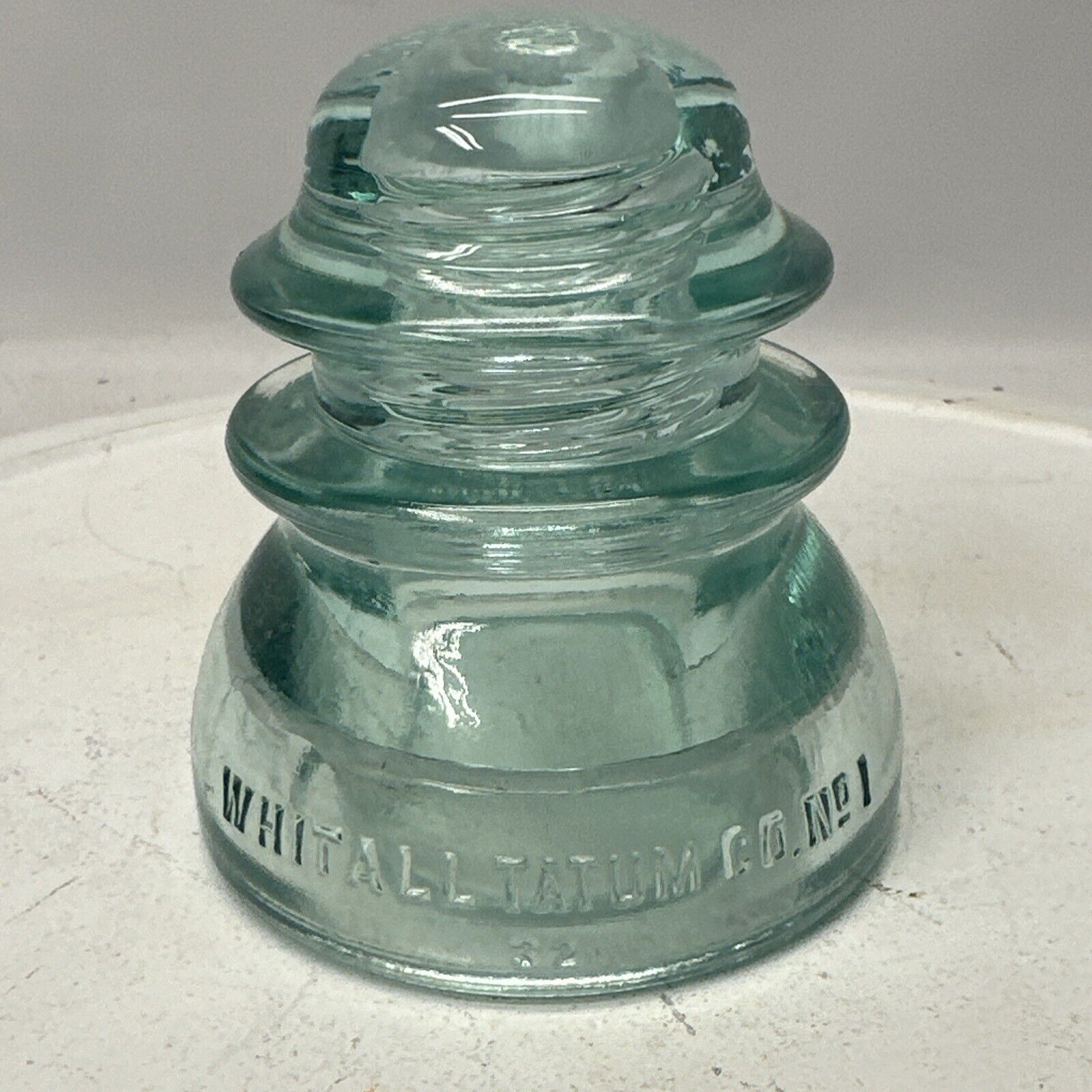 Vintage - Glass Insulator - Beautiful Aqua Blue - Whitall Tatum Co. - No. 1