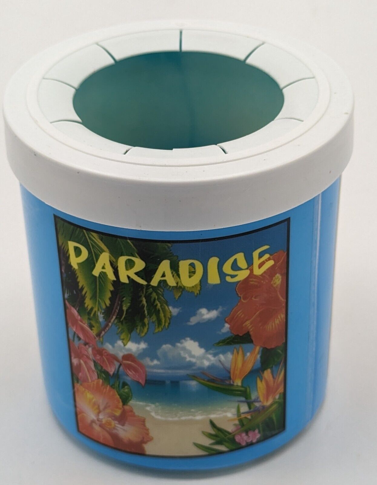 VTG The Fridge Lifoam Blue Paradise Freezable Drink Can Cooler Koozie Unused