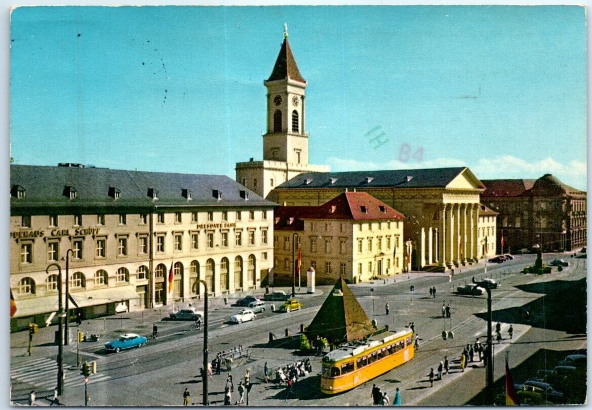 Postcard - Marktplatz mit Stadtkirche - Karlsruhe, Germany