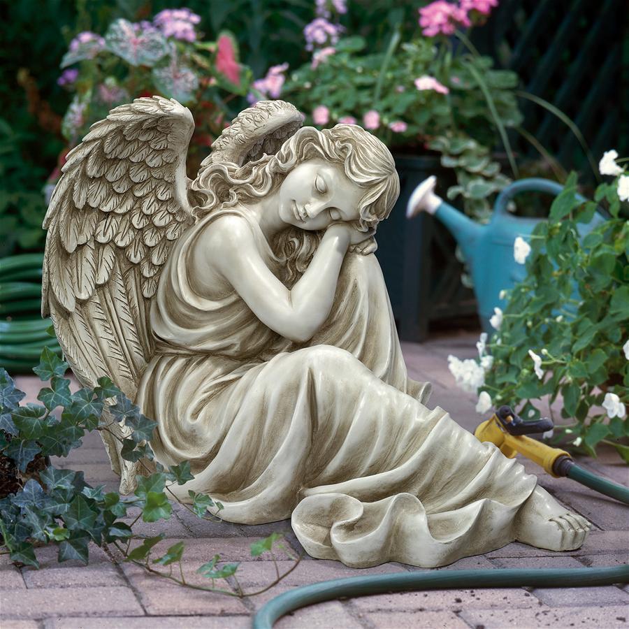 Resting Sleeping Winged Angel Garden Sanctuary Quiet Rest Monument Sculpture