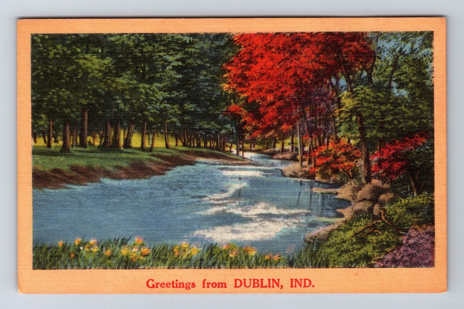 Dublin IN-Indiana, General Greetings Lake, Antique, Vintage Postcard