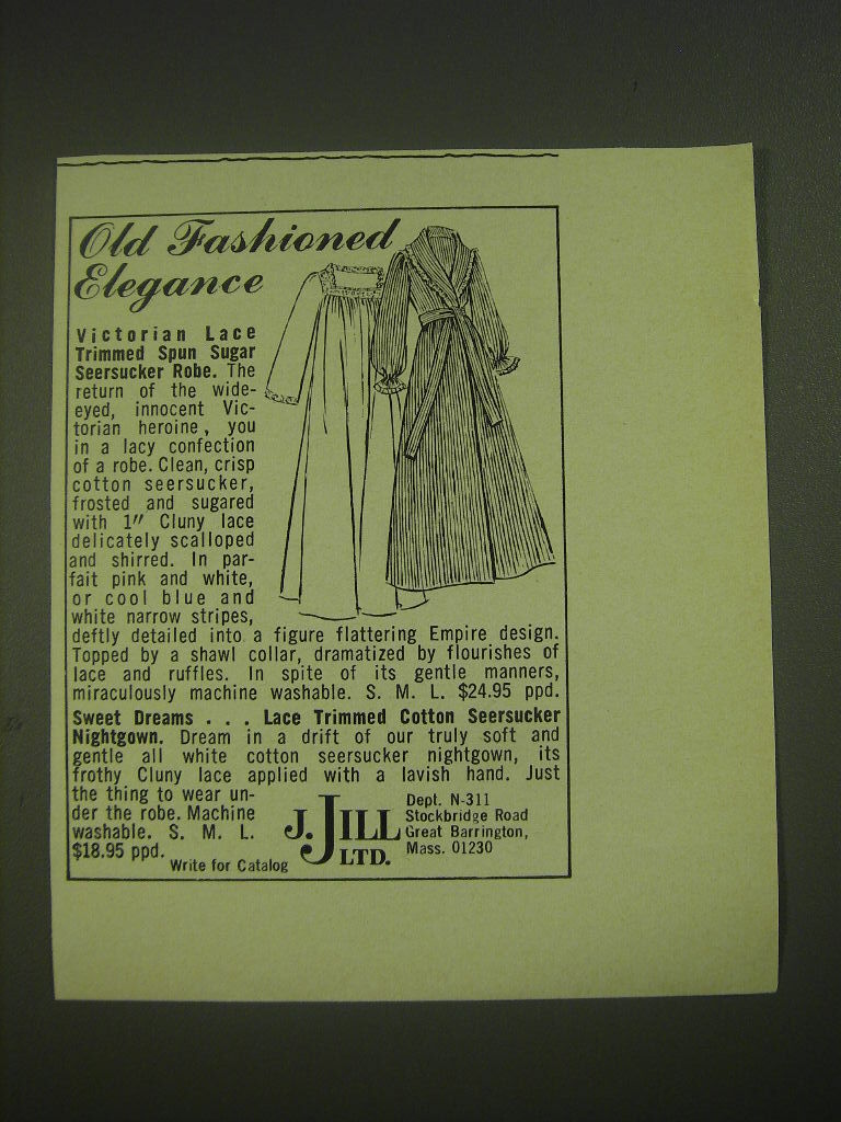 1974 J. Jill Robe and Nightgown Advertisement - Old Fashioned Elegance
