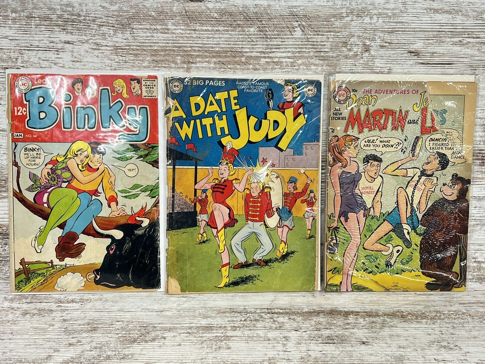 DC Comics lot of 3- Binky 64 A Date with Judy 18 Dean Martin & Jerry Lewis 26