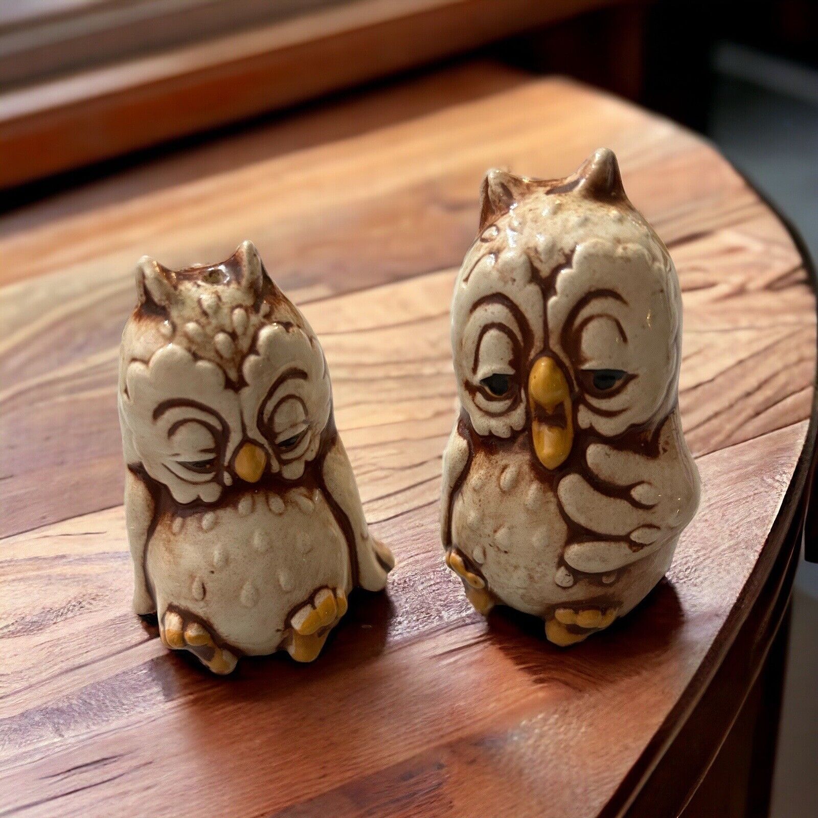 Vintage Owl Salt and Pepper Shakers Ceramic