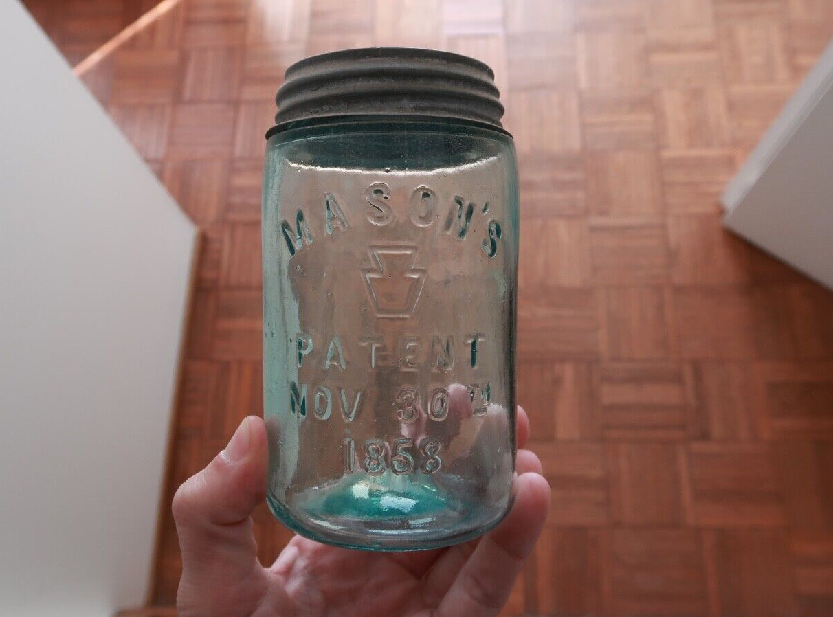 Masons Patent November 30th 1858 Keystone Mark Pint Jar