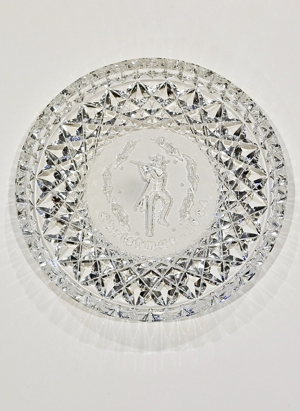 Vintage 1994 Waterford Crystal Plate 12 Days of Christmas Pipers piping 8”