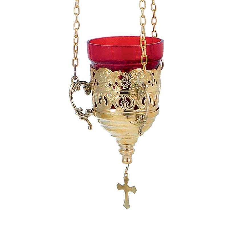 Quality Brass Hanging 3 Chain Vigil Lamp Christian Church Lampada 