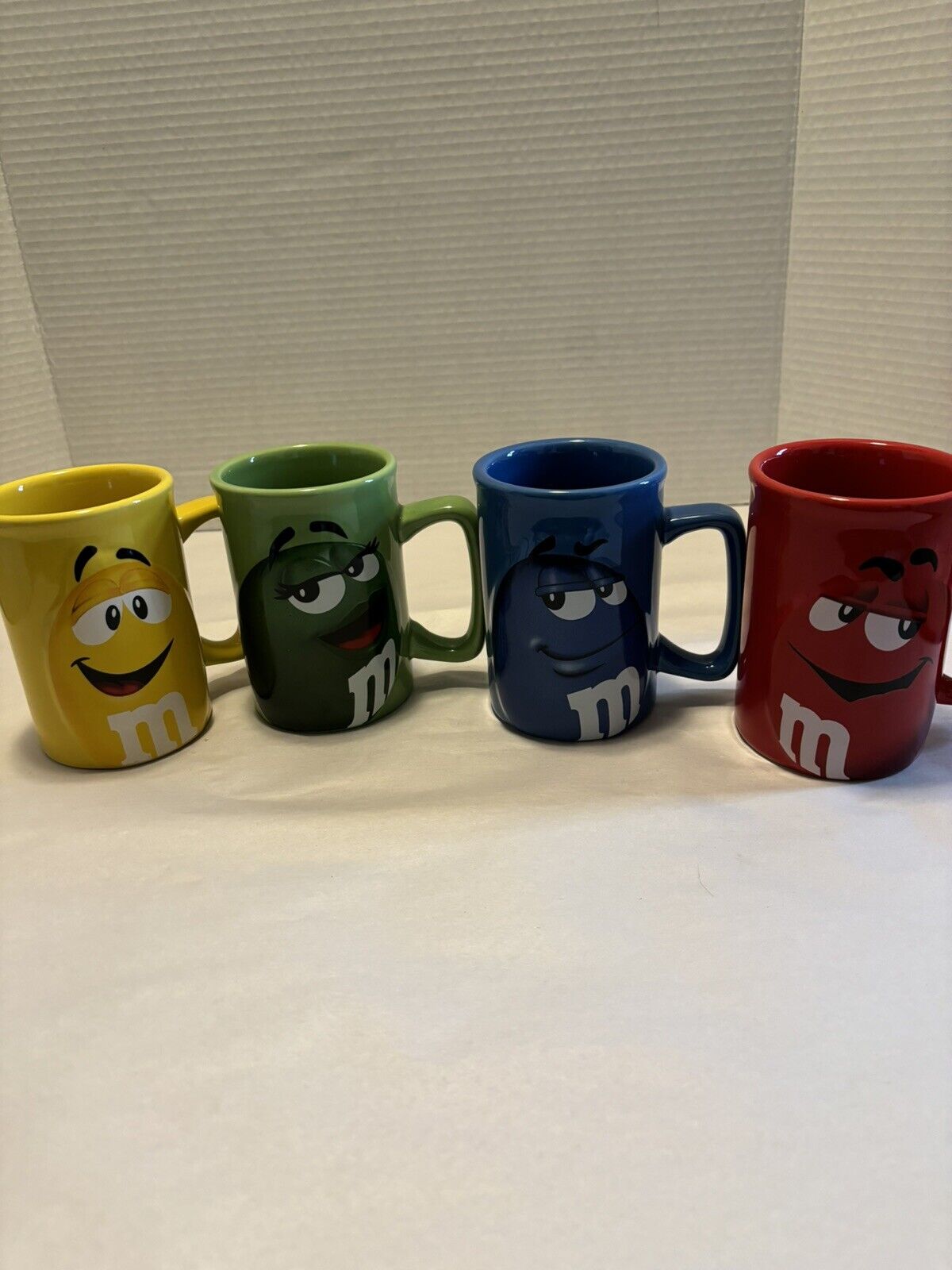 M&M 2011 Official Licensed Embossed 3D Character Coffee Mugs Set of 4