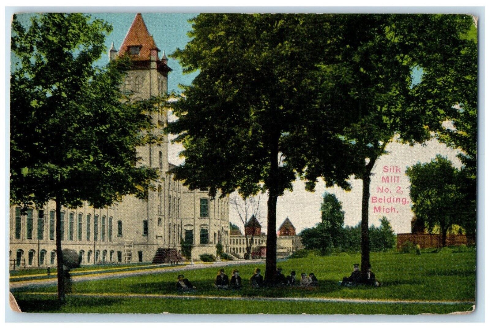 c1910's Silk Mill No. 2 Exterior Building Belding Michigan MI Vintage Postcard