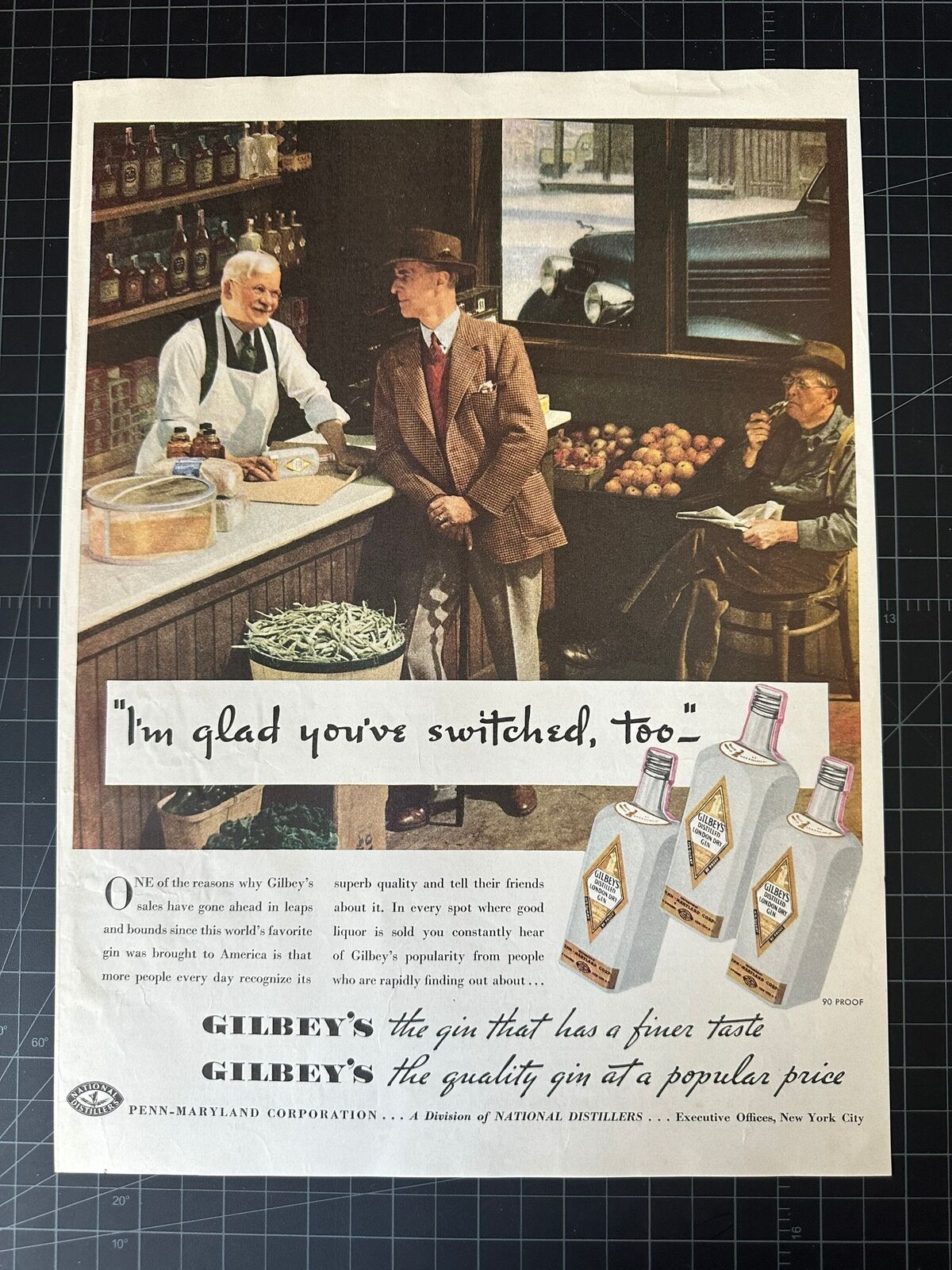 Vintage 1936 Gilbey’s Gin Print Ad