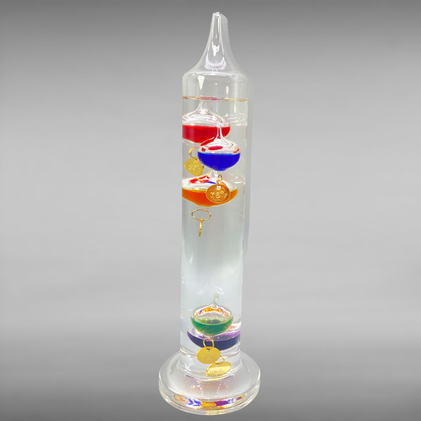 Galileo Glass Floating Sphere Tall Thermometers Multi Color 11”T