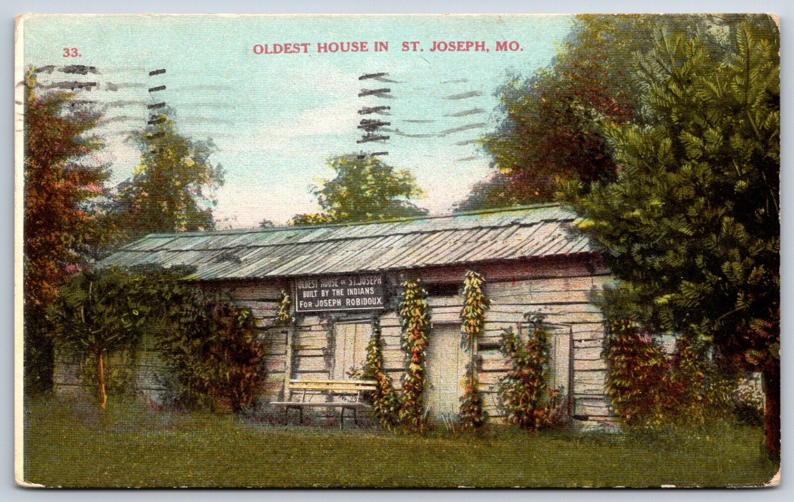 Postcard Oldest House In St. Joseph Missouri Posted 1910