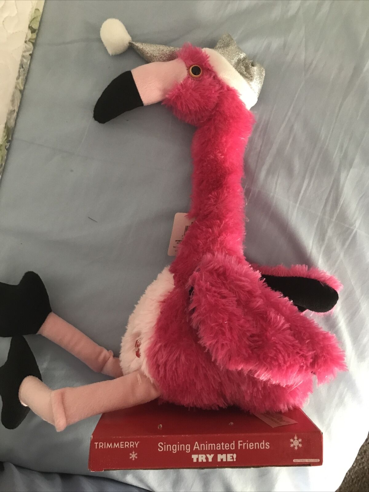 DanDee Christmas Animated Singing ‘Holiday’ Pink Flamingo Plush 14” Sitting NIB