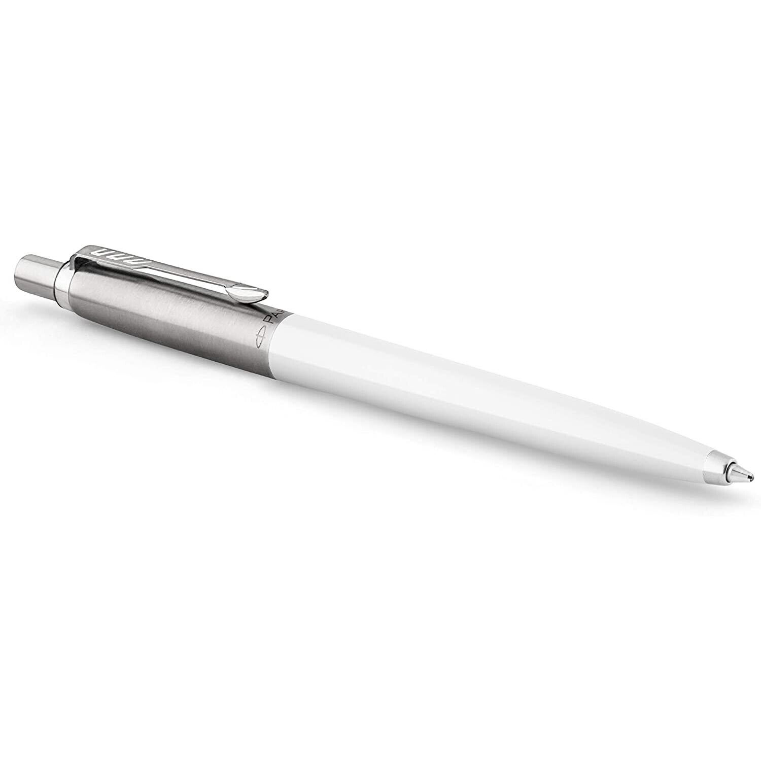 Parker Jotter Ballpoint Pen, Original White with Chrome Trim, Medium Point Black