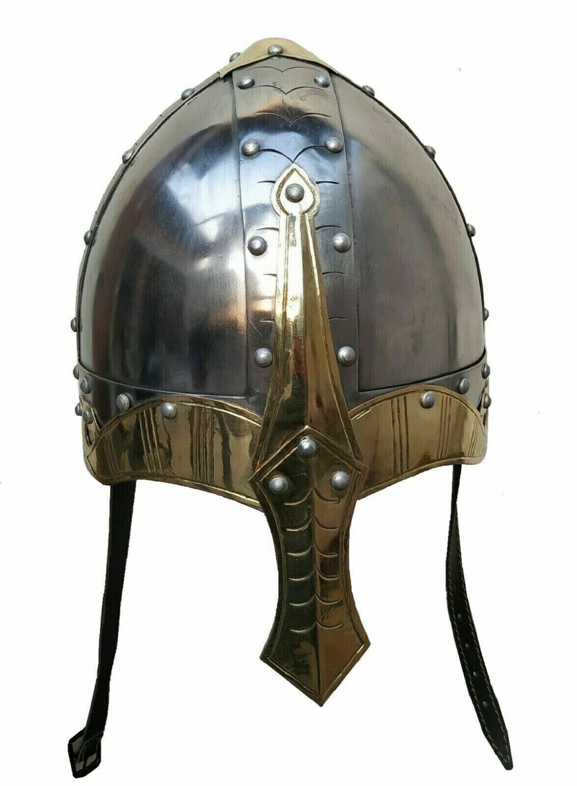 Viking Norman Helmet Medieval Steel & Brass Reproduction Helmet