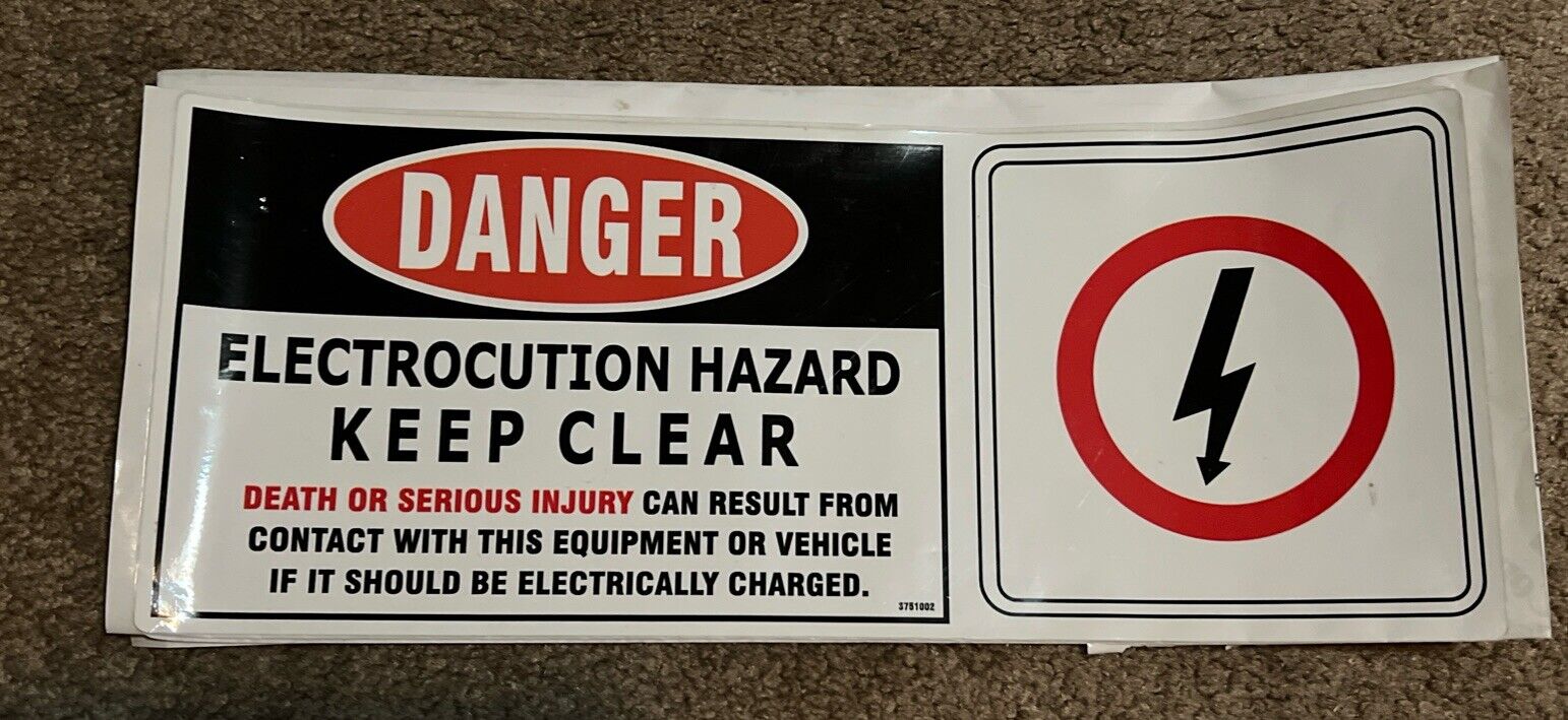 Warning/Danger stickers for trucks/firetrucks