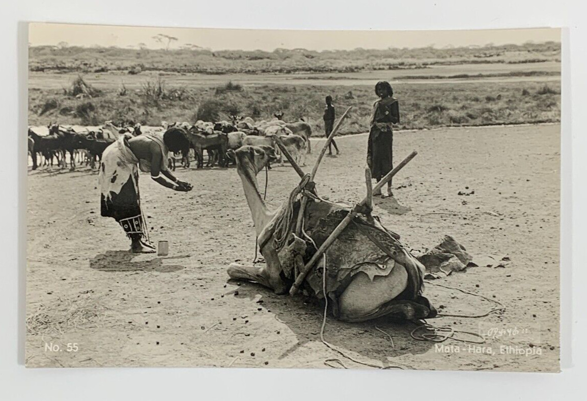 RPPC Etou Tribes Mata-Hara Addis Ababa Ethiopia Real Photo Postcard Unposted