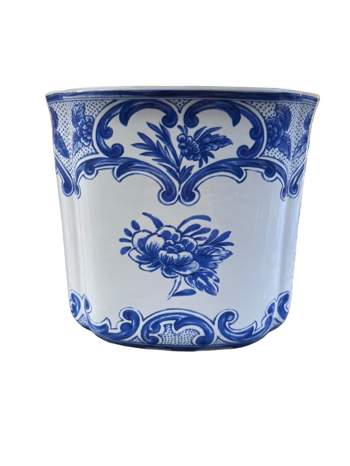 Vintage Tiffany Delft 1996 Tiffany & Co. Blue White Cachepot flower Pot Portugal