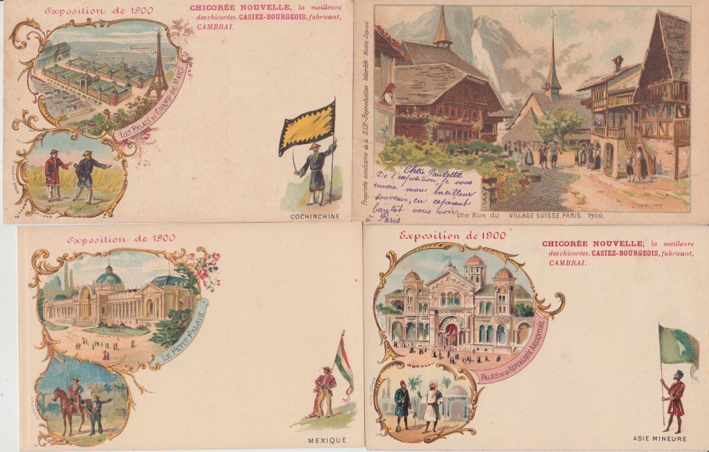 PARIS Exposition EXPO 1900 France 137 Vintage LITHO Postcards (L5979)