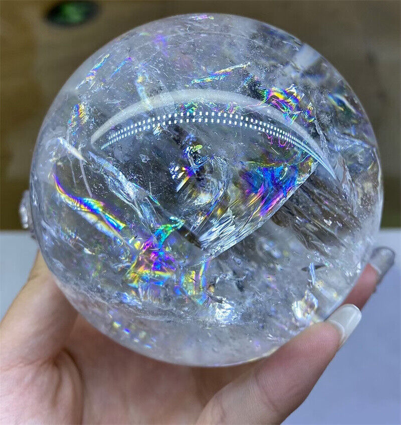 2.66LB Top Natural Clear Quartz Sphere Crystals Reiki Ball Healing Gems 95mm
