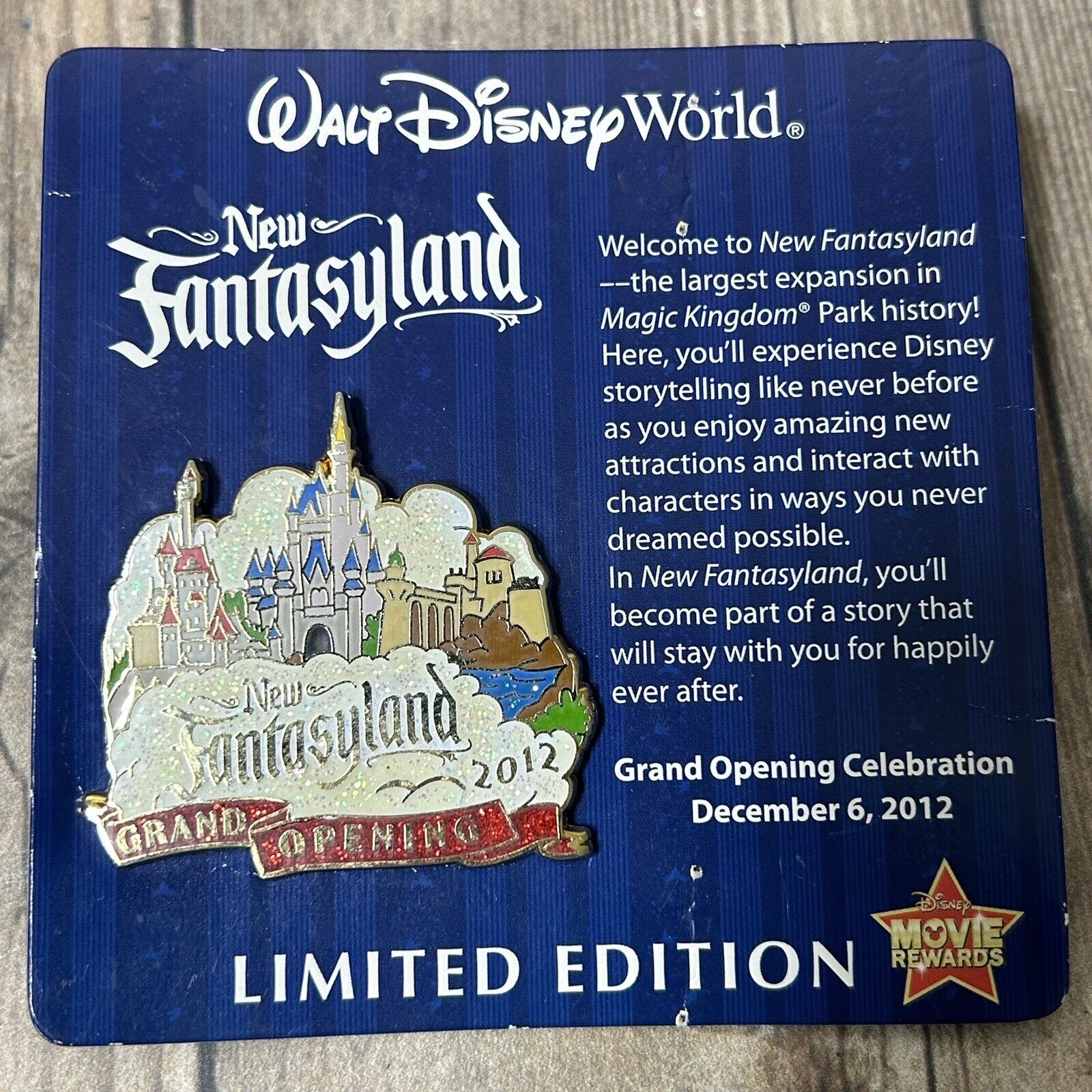 Disney WDW New Fantasyland Limited Edition 2012 Grand Opening Pin
