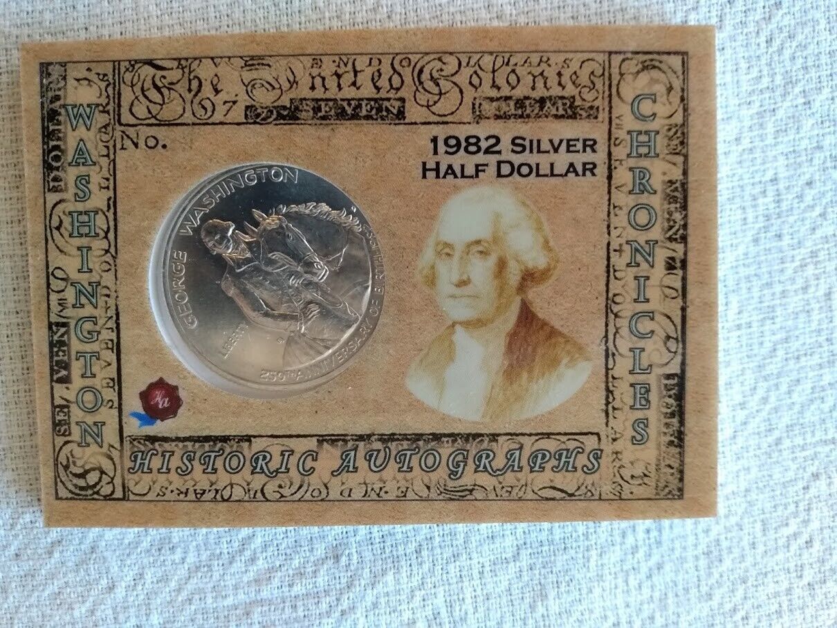 2022 historic autographs washington chronicles-us silver half dollar coin card