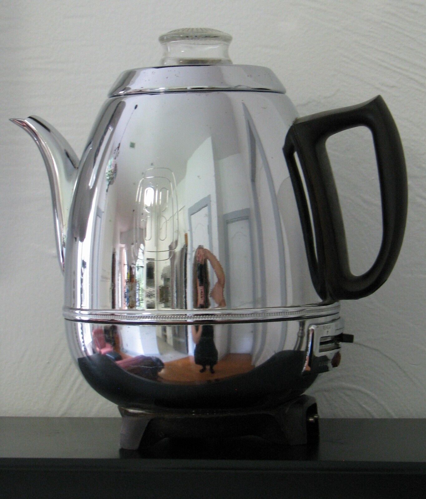 Vintage GE Pot Belly Percolator Chrome Coffee Maker  33P30  TESTED
