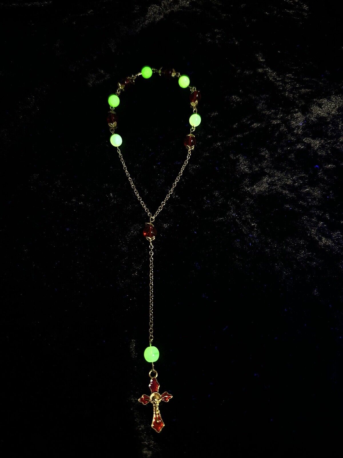 Handmade Uranium/Vaseline Prayer Beads (gold)