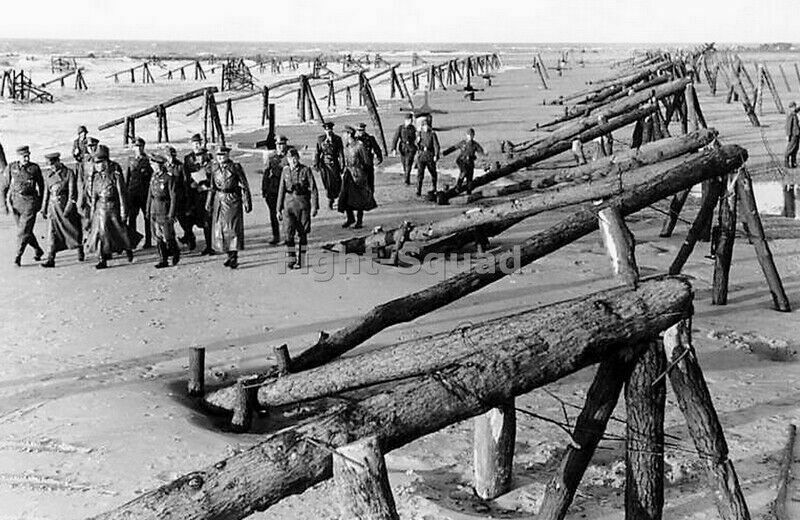 WW2 Picture Photo France 1944 Erwin Rommel inspecting the Atlantic Wall 2442