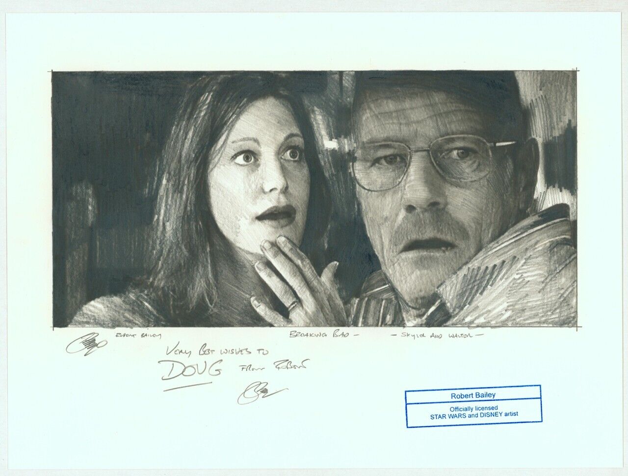 Doug Sneyd Collection Robert Bailey Signed Original Art Sketch AMC Breaking Bad