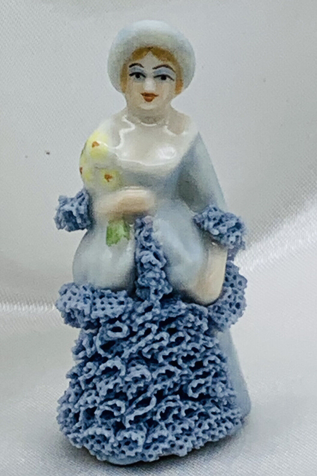 Vintage Irish Dresen China Doll-Fine Porcelain Lace Dress-2.5” (Of)
