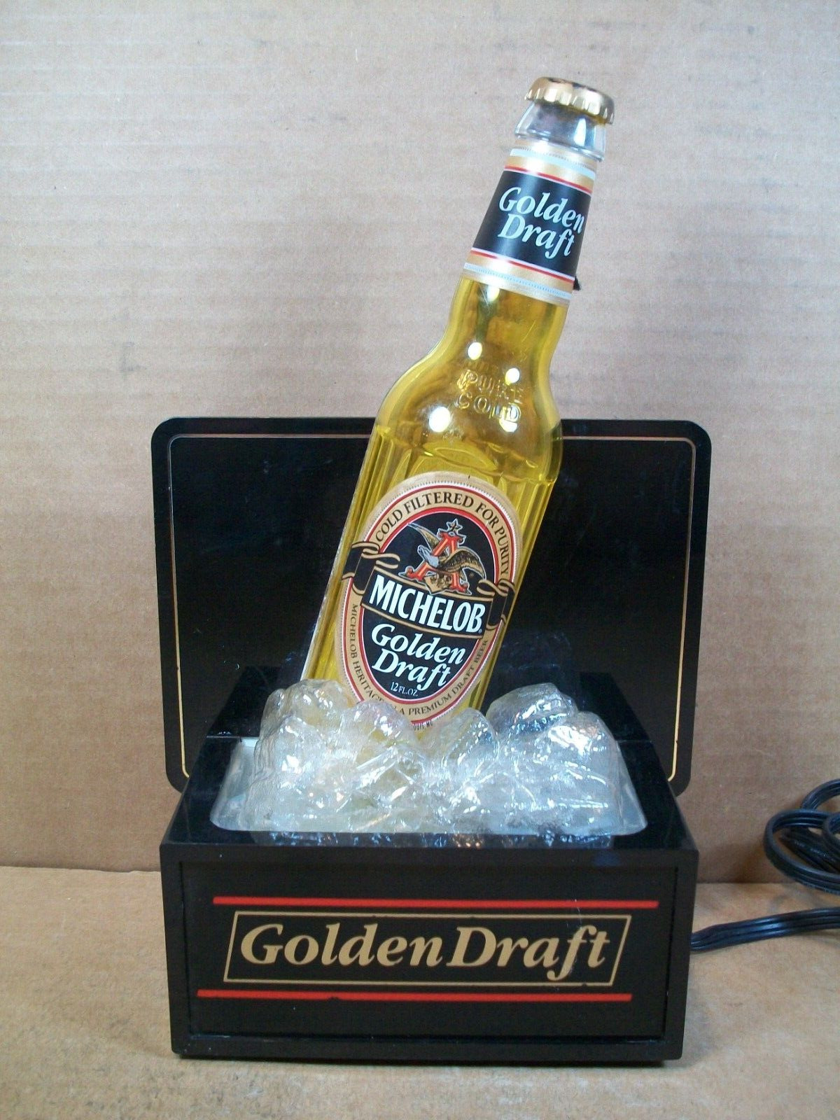 1992 Michelob Golden Draft Beer Light ~ Bottle On Ice ~ 11.5\