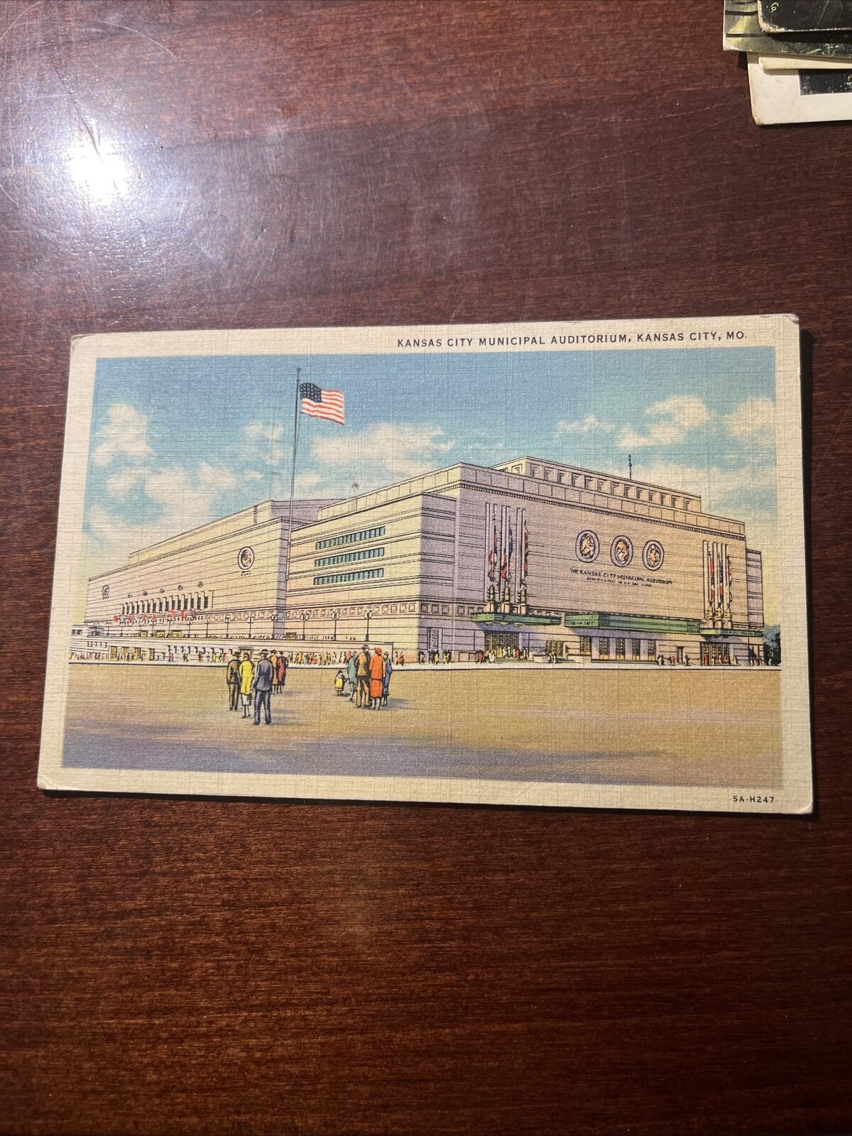 Kansas City, MO New Municipal Auditorium Vintage 1936 White Border Postcard