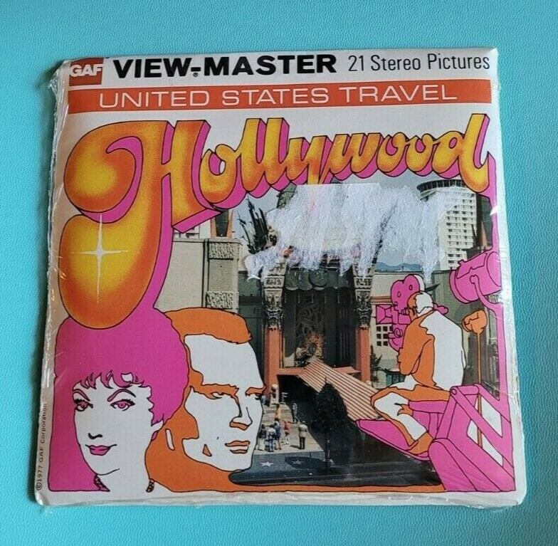 SEALED 1970s Gaf  H64 Hollywood California view-master 3 Reels Packet US Travel