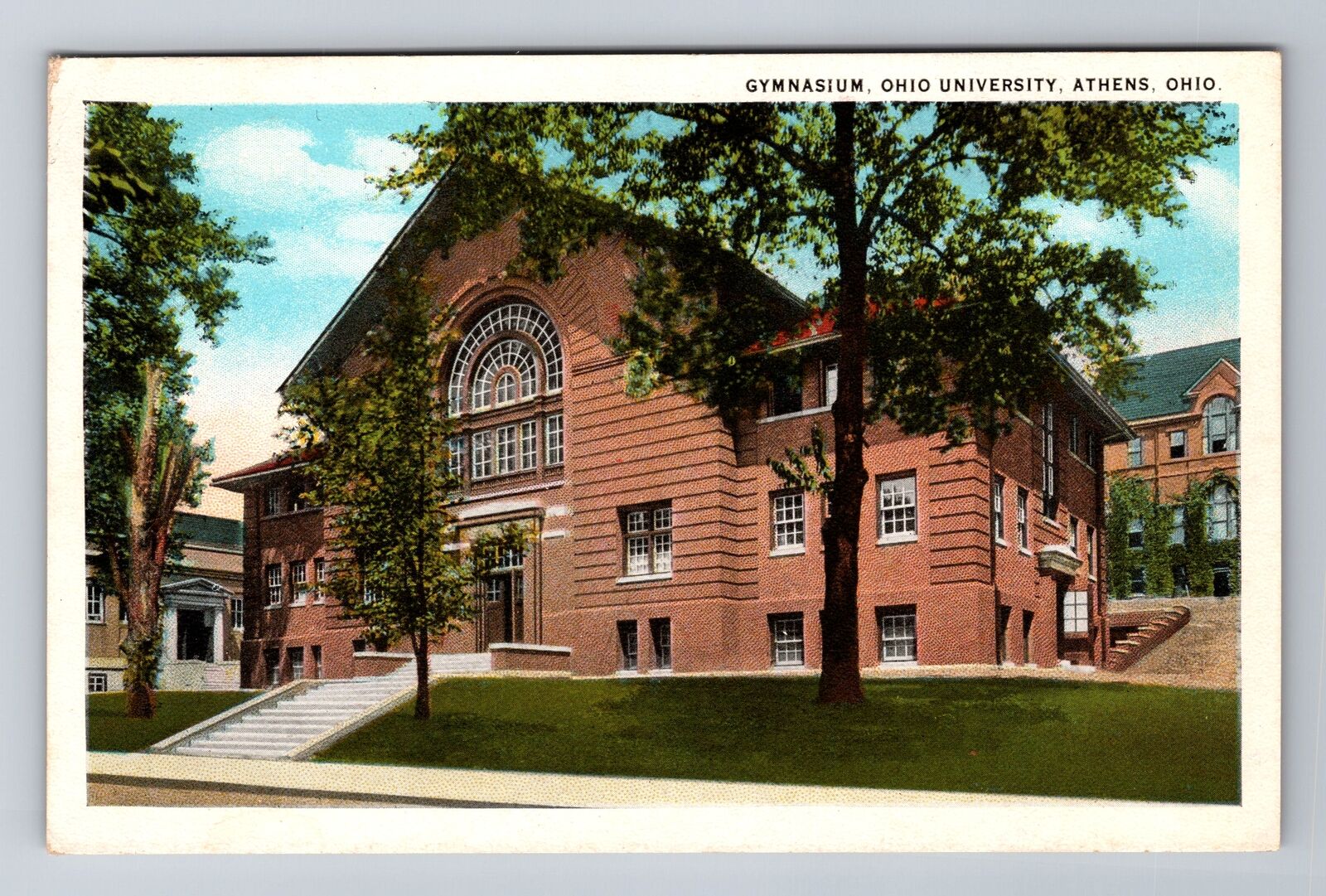 Athens OH-Ohio, Ohio University, Gymnasium, Antique Vintage Souvenir Postcard