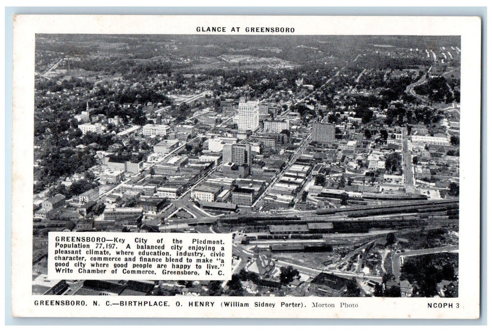 c1920's Birthplace O. Henry Greensboro North Carolina NC Antique Postcard
