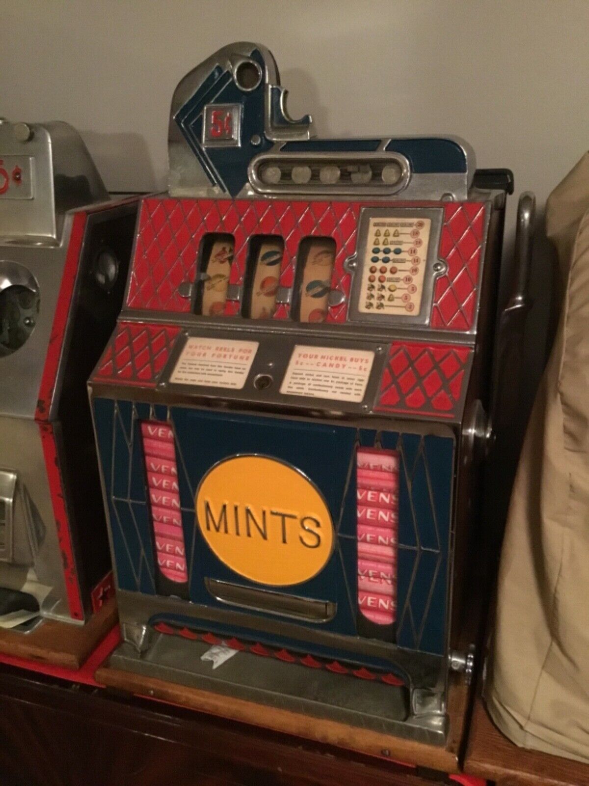 Antique FOK MILLS nickel vender slot machine