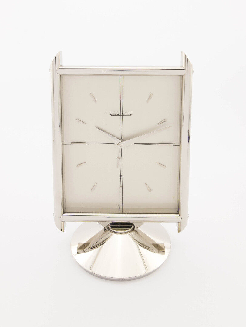 Attractive Jaeger LeCoultre table clock  8 day\'s alarm made in the 50ies.