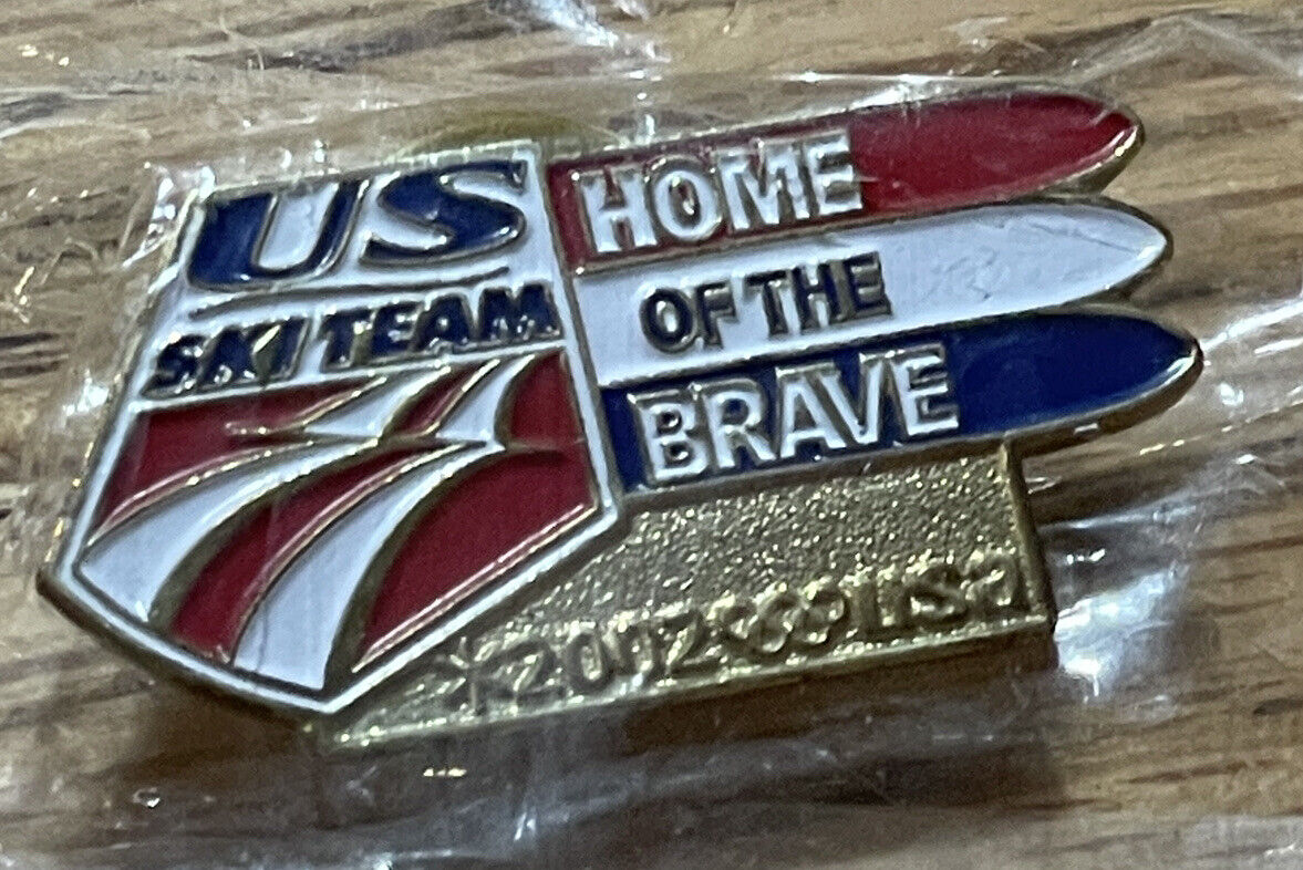 Vintage 2002 U.S. Ski Team Home of the Brave Lapel Pin 2002 Olympic Rings USA