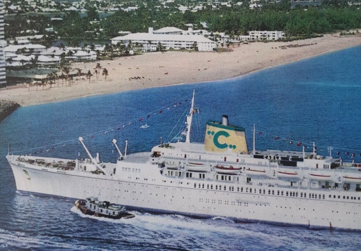 M/S Carla C Cruise Ship Vintage Postcard. Original COSTA LINE Mail Ship M/S 1979