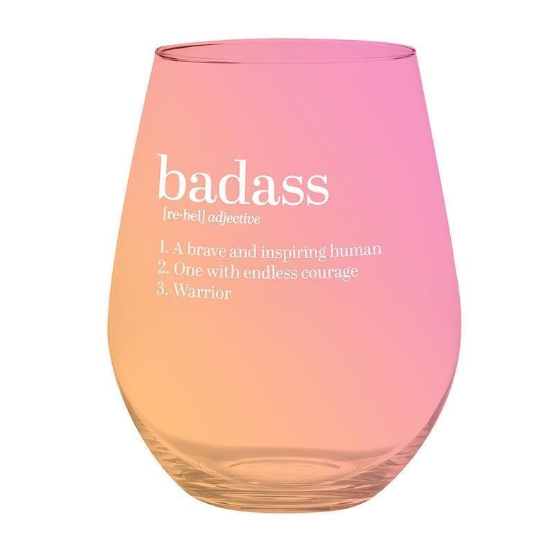 Jumbo Stemless Wine Glass Badass Size 4in x 5.7in H / 30 oz Pack of 6