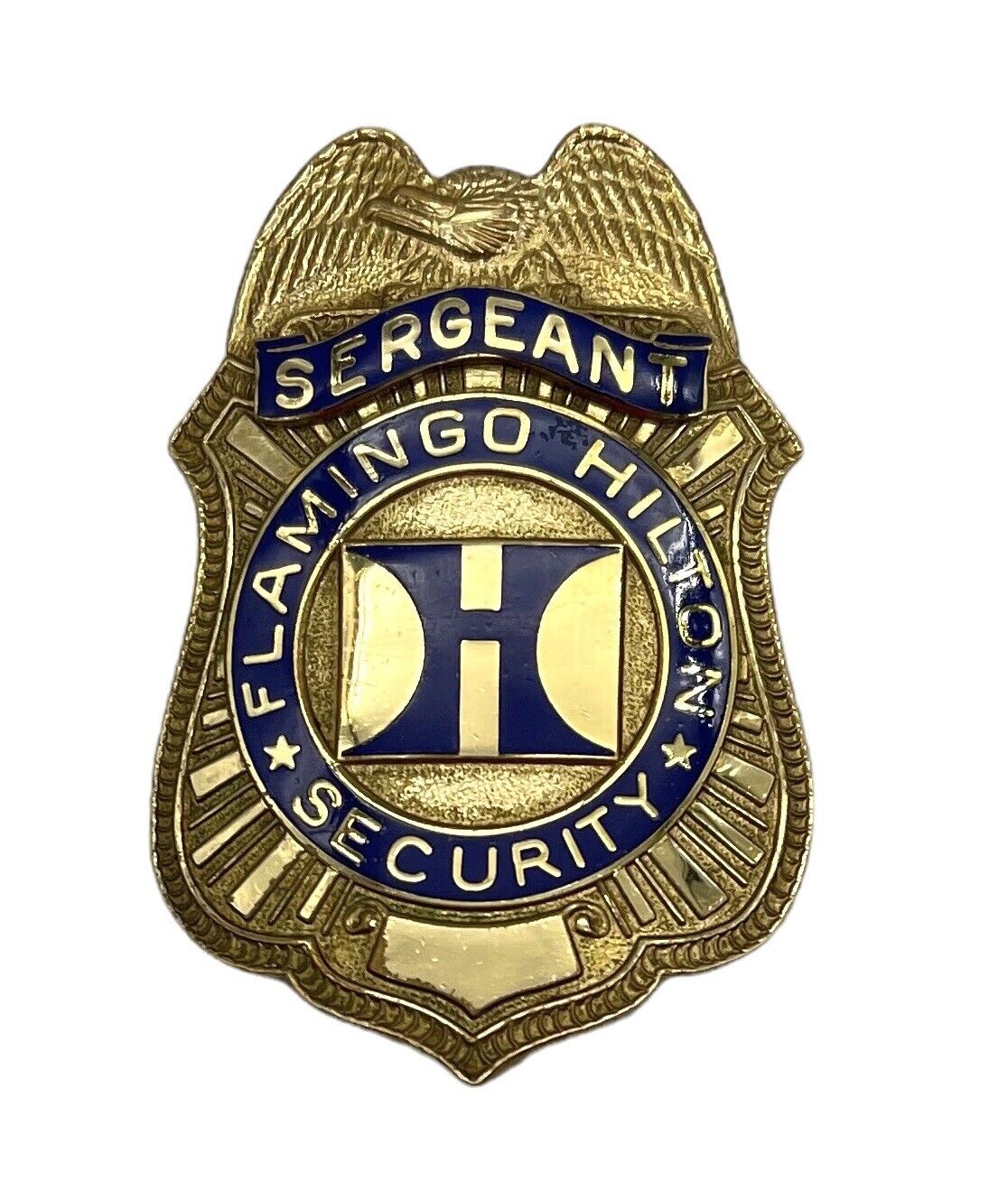 Super RARE Flamingo Hilton Hotel Casino SERGEANT Security Badge Las Vegas Nevada