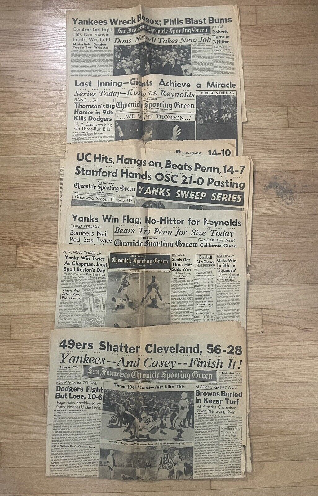 1949 - 1951 New York Yankees Sports Sections From SF Newspaper - Joe DiMaggio