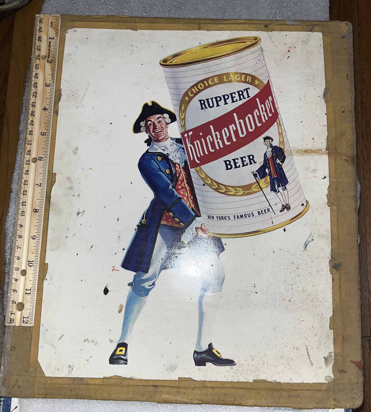 Vintage Advertising 14.5” Presentation Sample for Ruppert Knickerbocker Beer Ad