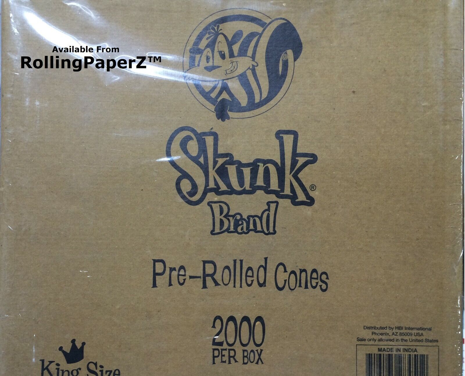 Skunk Brand King Size Pre Rolled Hmp Cones Bulk 2000 Count Dispensary Supply